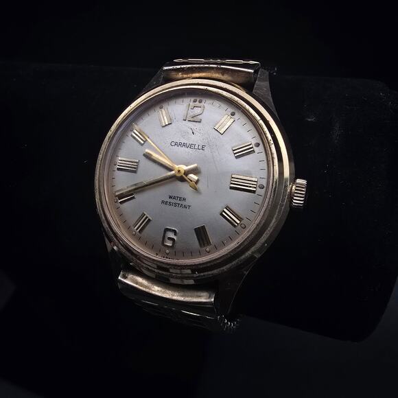 Men\'s Caravelle Gold Tone Watch Mechanical Wind Up Vintage main image 5